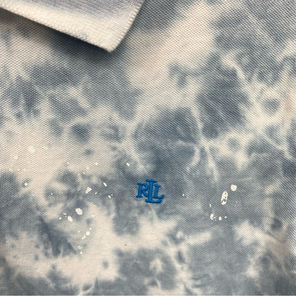 Lauren Ralph Lauren Black Label Paint Splatter Polo Collared Shirt Large Tie Dye - Picture 3 of 9